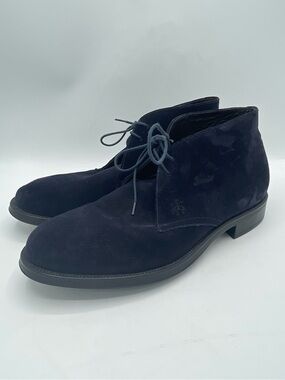 Brooks Brothers 1818 Navy Suede Chukka Boots - Lace-Up.